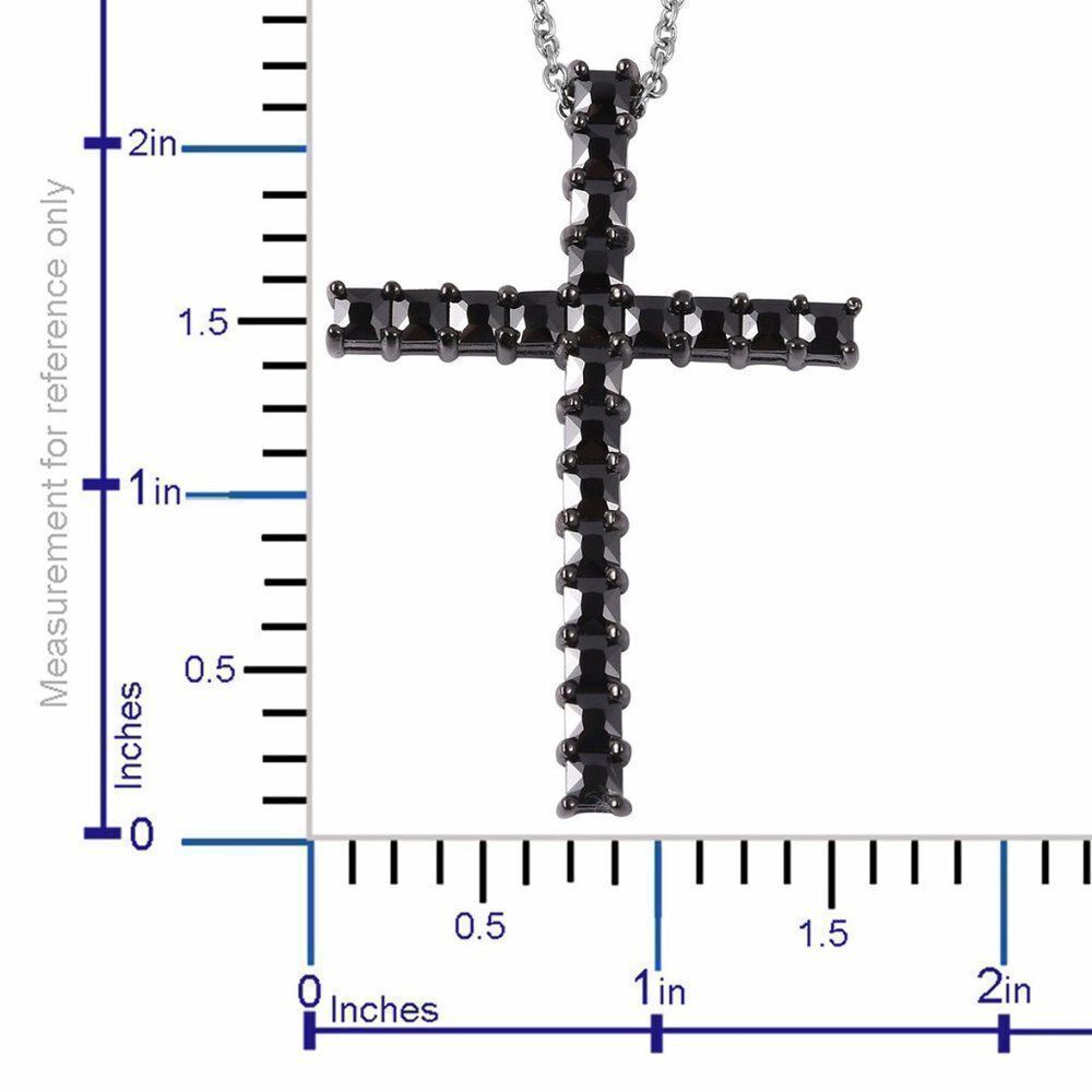 Spinel Cross Pendant Necklace 20 Inch - Picture 4 of 4